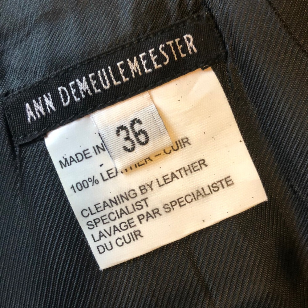 ANN DEMEULEMEESTER Grey Soft Leather Wrap Skirt.